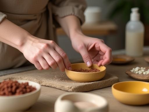Founders working on handmade cosmetic creation