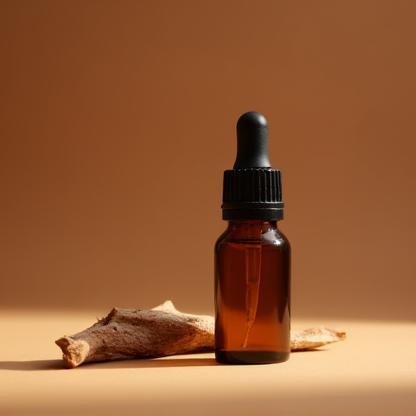 Sandalwood essential oil bottle